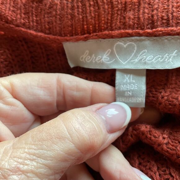 Derek Heart Rust Brown Open Front Distressed edges Long XL - Picture 6 of 9